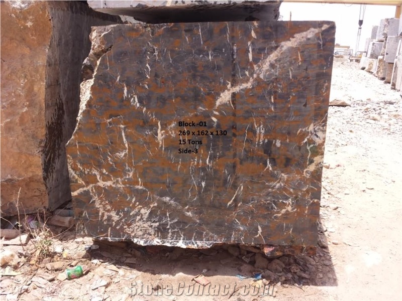 Black and Gold Blocks, Black Gold Marble Block