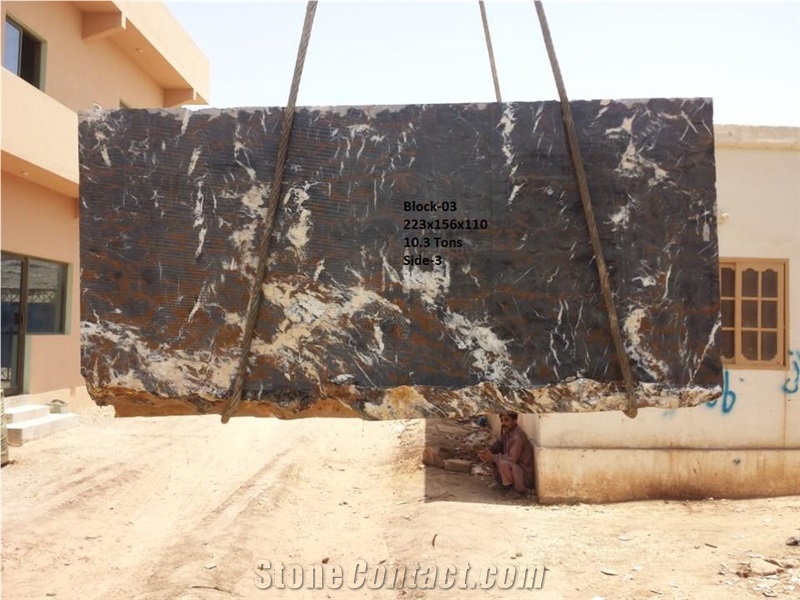 Black and Gold Blocks, Black Gold Marble Block