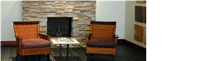 Natural Stone Panels Modern Fireplace Design