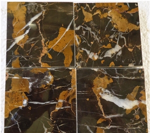 Black and Gold Marble Tiles & Slabs, Polished Floorig Tiles Walling Tiles