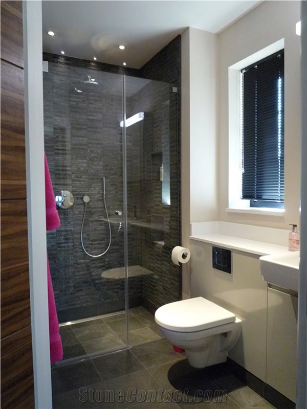 Brazilian Slate Natural Mosaic Shower Wall