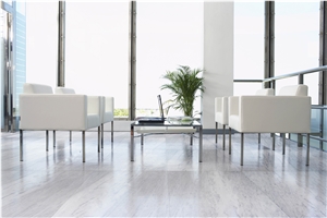 Branco Cachoeiro Marble Floor Application Project