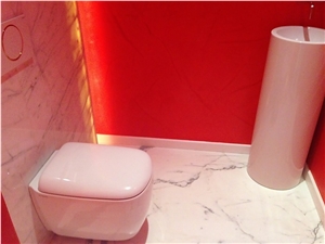Bianco Carrara Unito C Small Bathroom Design
