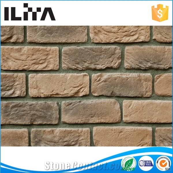 Yld-15006 Brown Bricks Artificial Stone Veneer