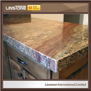 Polished Surface Juparana Bordeaux Granite Kitchen Countertops