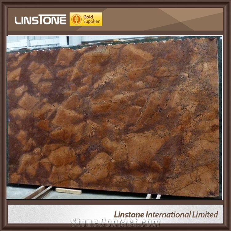 Polished Surface Juparana Bordeaux Granite Kitchen Countertops