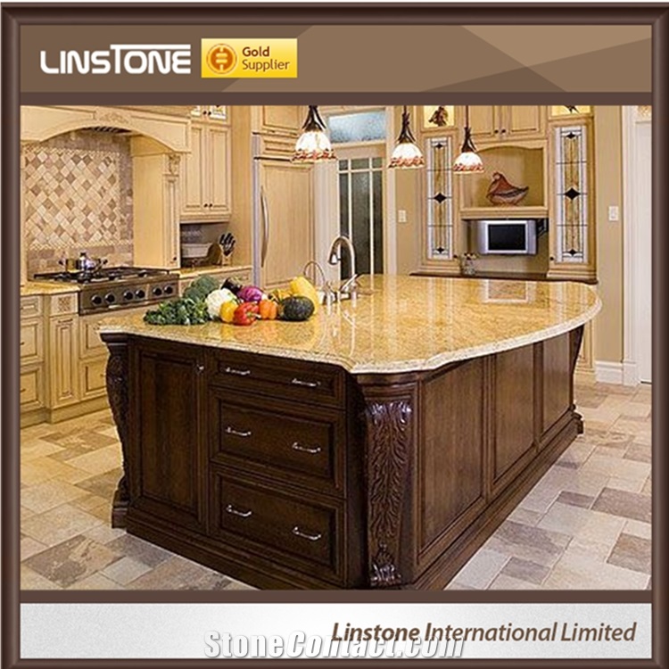 Polished Surface Kashmir Gold Granite Kitchen Countertops