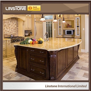 Polished Surface Kashmir Gold Granite Kitchen Countertops