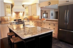 White Galaxy Granite Kitchen Countertop