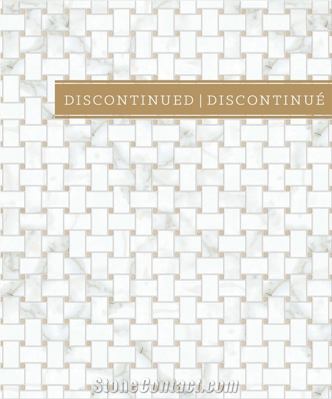 Modern Weave a 13 Calacatta Dore Marble Mosaic