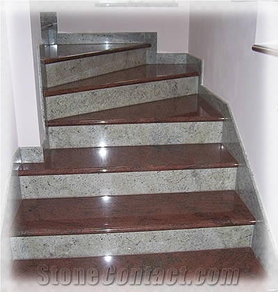 Multicolor Red Granite Steps
