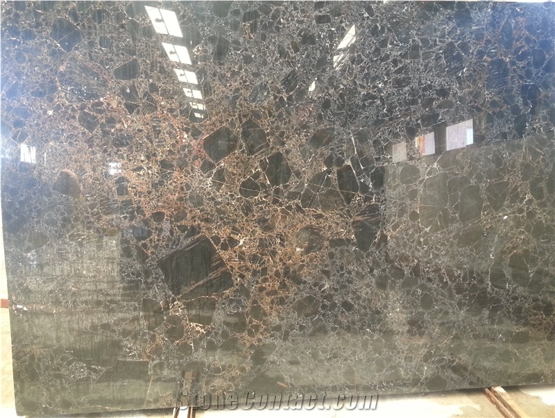 Marshal Gold Marble Tiles & Slabs, Black Polished Marble Floor Covering Tiles, Walling Tiles