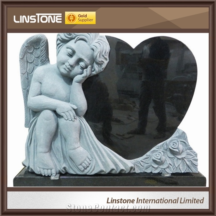 Absolute Black Granite Cheap Cemetery Tombstones & Headstone