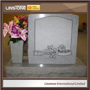Custom Designs Flower Carving Tombstone Headstone
