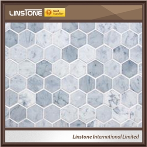 Luxury Cheap Polished White Marble Hexagon Stone 3d Mosaic