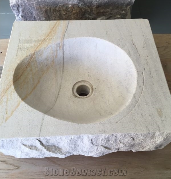 Wash Basin Made from Sandstone