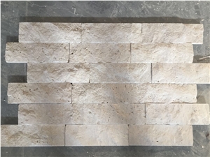 Silver Travertine Split Face Mosaics, Grey Travertine Cultured Stone for Wall Cladding