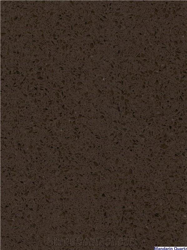 Dark Brown Quartz Stone Tile & Slab with Brown Crystal Glass Prefabricated and Polished
