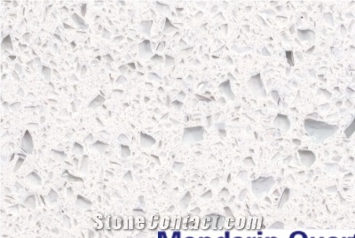 Engineered Artificial Quartz Stone Tile & Slab in Sparkling White Crystals Wholesale in Guangdong