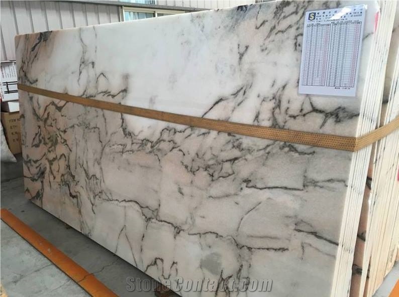 Jade Lora Our Exclusive Crystallized Marble Slabs, Tiles, White Polished Marble Floor Covering Tiles, Walling Tiles