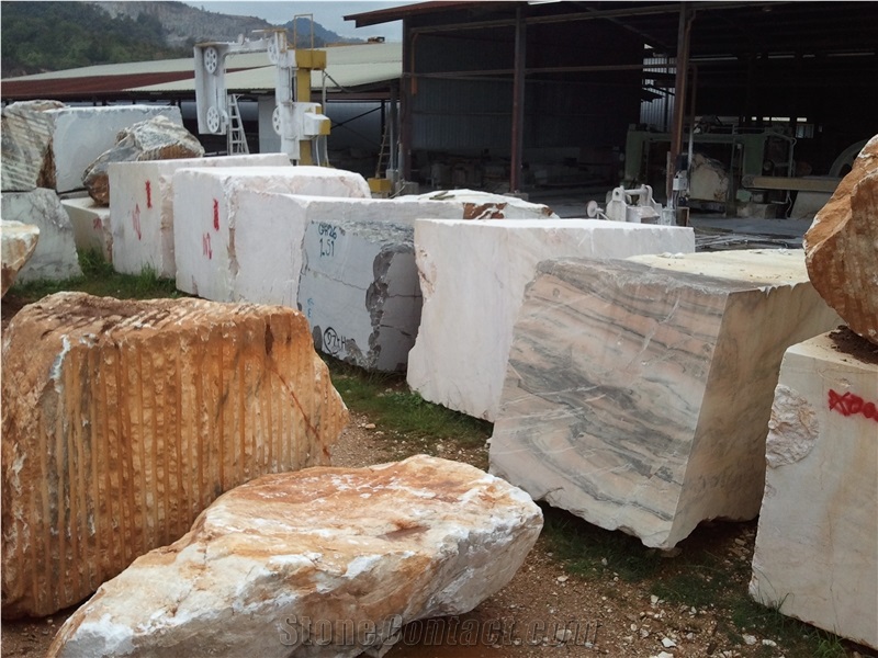 Tiger Skin Marble Blocks, Pink Marble Blocks