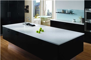 Silestone Bianco River Overall Quartz Stone Kitchen Countertop