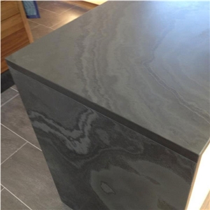Black Pearl Honed Slate Countertop and Skirt