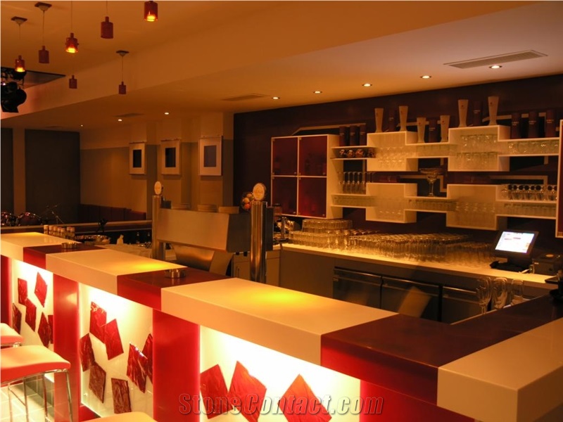 Affordable Modern Luxury Solid Surface Led Bar Counter