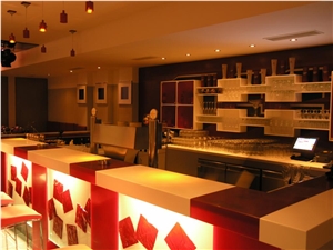 Affordable Modern Luxury Solid Surface Led Bar Counter