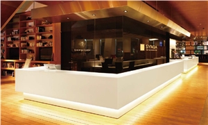 High End Marble High Gloss White Modern Office Reception Desk