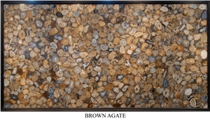 Brown Agate Semiprecious Stone Tiles & Slabs, Floor Covering Tiles