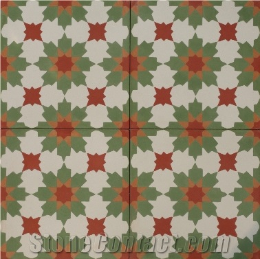 Cherokee Pattern Cement Tiles, Terrazzo Tiles
