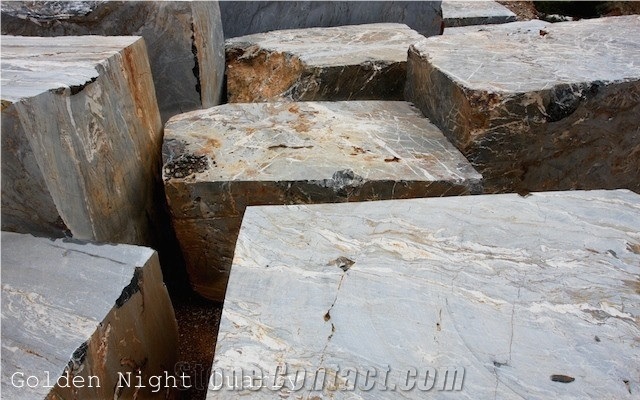 Golden Night Marble Blocks