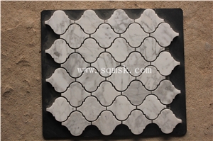 Bianco Carrara White Stone Mosaic Tile,Bianca Carrara,Bianco Carrera,Branco Lantern 52*75mm Polish Marble Mosaic for Wall,Hotel,Restaurant,Interior Bathroom Decoration