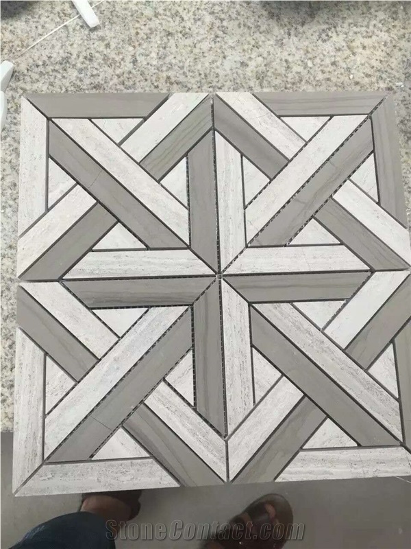 Black and White Mosaic Hexagon Mosaic for Interior Application