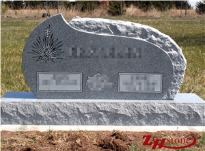 American Style Unique Design Sesame White/ G603 Granite Tombstone Design/ Monument Design/ Western Style Monuments/ Double Monuments/ Gravestone