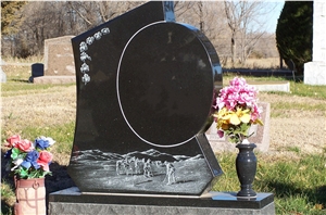 Cheap Custom Engraving Upright Shanxi Black/ Absolute Black/ Indian Black Granite Single Monuments/ Upright Monuments/ Engraved Tombstones/ Engraved Headstones/ Custom Monuments