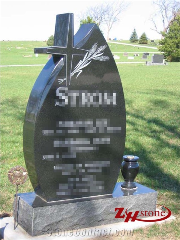 Cheap Price Straight Style with Cross Morning Mist Granite Western Style Tombstones/ Cross Tombstones/ Headstones/ Gravestone/ Custom Monuments