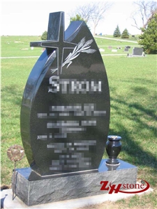 Cheap Price Straight Style with Cross Morning Mist Granite Western Style Tombstones/ Cross Tombstones/ Headstones/ Gravestone/ Custom Monuments