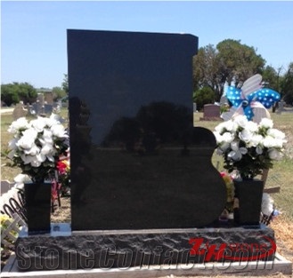 Good Qaulity Star Shaped Polished Sesame White/ G603 Granite Tombstone Design/ Western Style Tombstones/ Single Monuments/ Upright Monuments/ Headstones