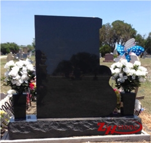 Good Qaulity Star Shaped Polished Sesame White/ G603 Granite Tombstone Design/ Western Style Tombstones/ Single Monuments/ Upright Monuments/ Headstones