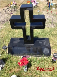 Good Qaulity Star Shaped Polished Sesame White/ G603 Granite Tombstone Design/ Western Style Tombstones/ Single Monuments/ Upright Monuments/ Headstones