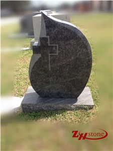 Good Qaulity Star Shaped Polished Sesame White/ G603 Granite Tombstone Design/ Western Style Tombstones/ Single Monuments/ Upright Monuments/ Headstones
