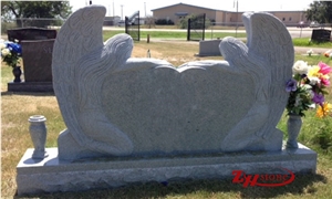 Good Qaulity Star Shaped Polished Sesame White/ G603 Granite Tombstone Design/ Western Style Tombstones/ Single Monuments/ Upright Monuments/ Headstones