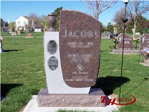 Good Quality Curved Top Sesame White/ G603 Granite Western Style Tombstones/ Single Monuments/ Upright Monuments/ Headstones/ Gravestone