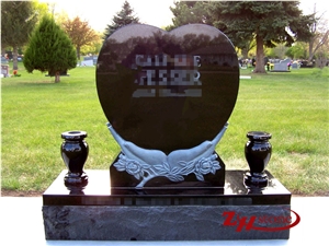 Good Quality Curved Top Sesame White/ G603 Granite Western Style Tombstones/ Single Monuments/ Upright Monuments/ Headstones/ Gravestone
