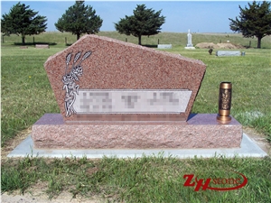 Good Quality Curved Top Sesame White/ G603 Granite Western Style Tombstones/ Single Monuments/ Upright Monuments/ Headstones/ Gravestone