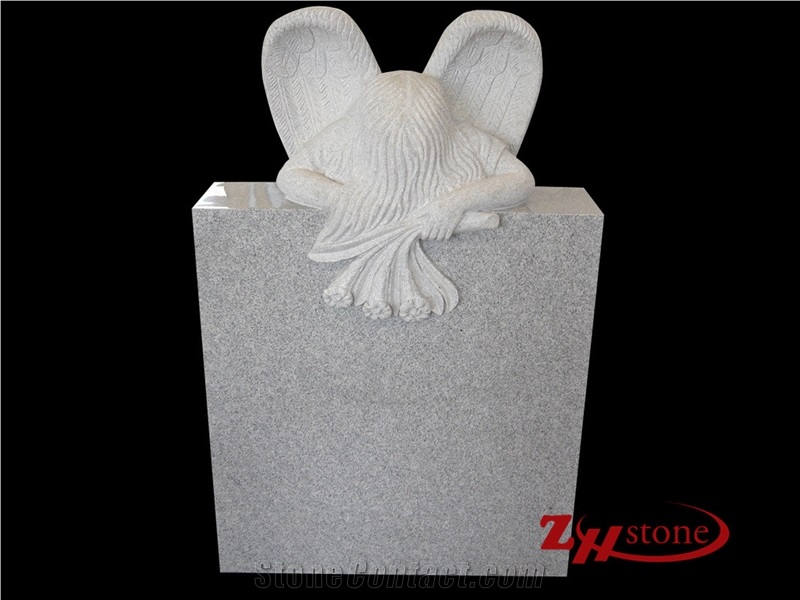 Good Quality Heart Shaped with Angel and Rose Carving Sesame White/ G603 Granite Angel Monuments/ Upright Monuments/ Headstones/ Gravestone/ Custom Monuments