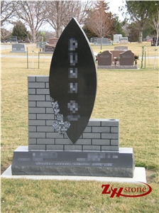 Good Quality Oval Upright with Tearing Angel Engraving Sesame White/ G603 Granite Upright Monuments/ Engraved Tombstones/ Engraved Headstones/ Angel Monuments/ Custom Monuments