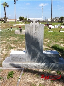 Good Quality Polished Engraved Straight Style Sesame White/ G603 Granite Western Style Tombstones/ Single Monuments/ Upright Monuments/ Engraved Tombstones/ Engraved Headstones